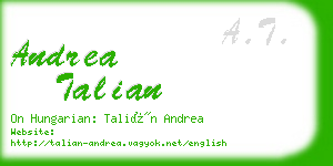 andrea talian business card